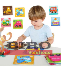 Jucărie din lemn Puzzle 6 în 1 „Transport”